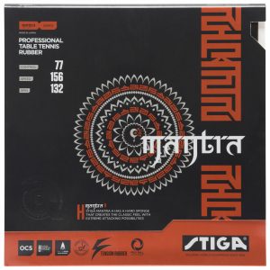 Original Stiga Mantra H table tennis rubber in its black and orange H-marked packaging