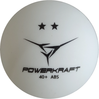 White Powerkraft two-star 40+ ABS table tennis ball
