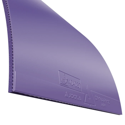 Purple Joola Dynaryz AGR rubber showing the topsheet and sponge edge