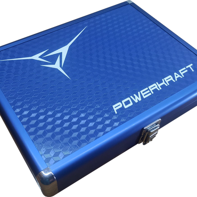 Powerkraft aluminium table tennis racket case in blue