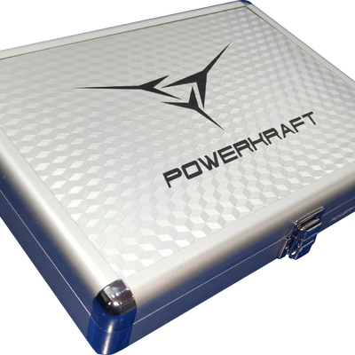 Powerkraft aluminium table tennis racket case in silver