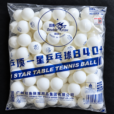 Double Fish one-star table tennis balls in a clear retail bag