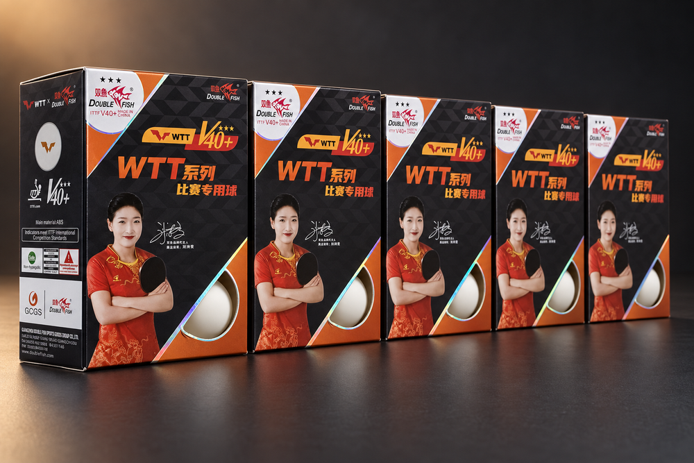 Double Fish 3-star WTT table tennis balls, box of 6