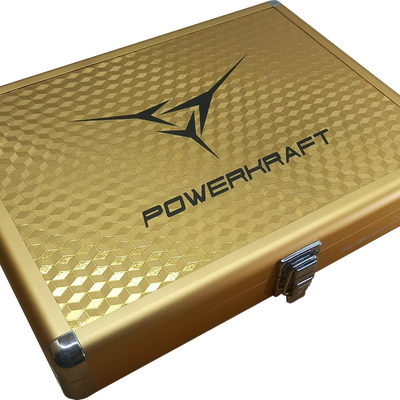 Powerkraft aluminium table tennis racket case in gold